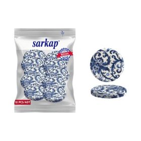 Sarkap 82 mm Çini Çiçek Model Hijyenik Paketli 10 Adet Kavanoz Kapağı
