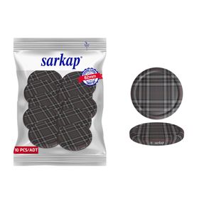 Sarkap 82 mm Gri Ekose Desenler Hijyenik Paketli 10 Adet Kavanoz Kapağı
