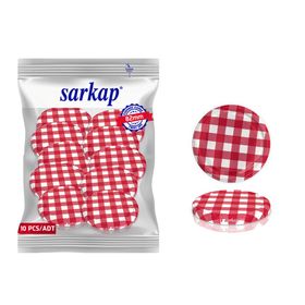 Sarkap 82 mm Mat Ekose Hijyenik Paketli 10 Adet Kavanoz Kapağı