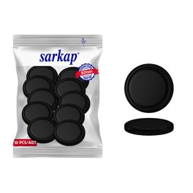Sarkap 82 mm Mat Siyah Düz Renkler Hijyenik Paketli 10 Adet Kavanoz Kapağı