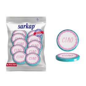 Sarkap Ciao 82 mm Pembe Dolce Vita Desenler Hijyenik Paketli 10 Adet Kavanoz Kapağı