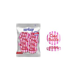 Sarkap Ciao Bella 82 mm Dolce Vita Desenler Pembe Hijyenik Paketli 10 Adet Kavanoz Kapağı