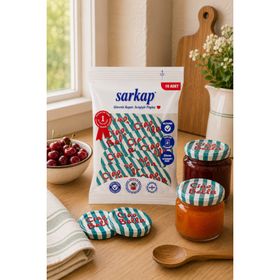Sarkap Ciao Bella 82 mm Dolce Vita Desenler Yeşil Hijyenik Paketli 10 Adet Kavanoz Kapağı
