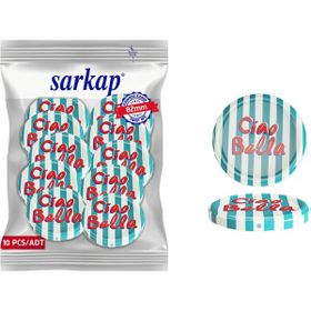 Sarkap Ciao Bella 82 mm Dolce Vita Desenler Yeşil Hijyenik Paketli 10 Adet Kavanoz Kapağı