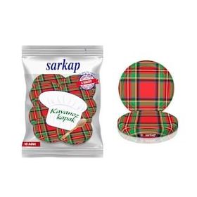 Sarkap Hijyenik Paketli Ekose Yeşil Kırmızı 82 mm 10 Adet Kavanoz Kapağı