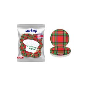 Sarkap Hijyenik Paketli Ekose Yeşil Kırmızı 82 mm 10 Adet Kavanoz Kapağı