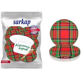 Sarkap Hijyenik Paketli Ekose Yeşil Kırmızı 82 mm 10 Adet Kavanoz Kapağı