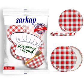 Sarkap Hijyenik Paketli Kırmızı Ekoseli 82 mm 10 Adet Kavanoz Kapağı