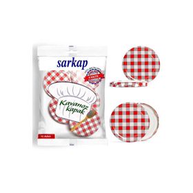 Sarkap Hijyenik Paketli Kırmızı Ekoseli 82 mm 10 Adet Kavanoz Kapağı
