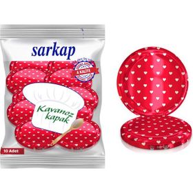 Sarkap Hijyenik Paketli Kırmızı Kalp 82 mm 10 Adet Kavanoz Kapağı