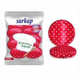 Sarkap Hijyenik Paketli Kırmızı Kalp 82 mm 10 Adet Kavanoz Kapağı