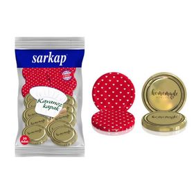 Sarkap Hijyenik Paketli Kırmızı Kalp 82 mm 10 Adet Kavanoz Kapağı
