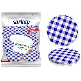 Sarkap Hijyenik Paketli Lacivert Ekose 82 mm 10 Adet Kavanoz Kapağı