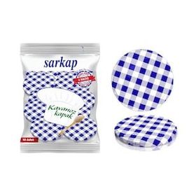 Sarkap Hijyenik Paketli Lacivert Ekose 82 mm 10 Adet Kavanoz Kapağı