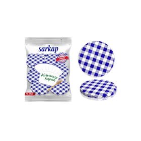 Sarkap Hijyenik Paketli Lacivert Ekose 82 mm 10 Adet Kavanoz Kapağı