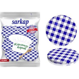 Sarkap Hijyenik Paketli Lacivert Ekose 82 mm 10 Adet Kavanoz Kapağı