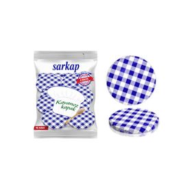 Sarkap Hijyenik Paketli Lacivert Ekose 82 mm 10 Adet Kavanoz Kapağı