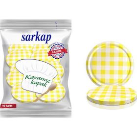 Sarkap Hijyenik Paketli Sarı Ekoseli 82 mm 10 Adet Kavanoz Kapağı