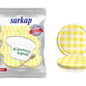 Sarkap Hijyenik Paketli Sarı Ekoseli 82 mm 10 Adet Kavanoz Kapağı
