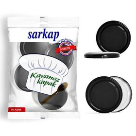 Sarkap Hijyenik Paketli Siyah 82 mm 10 Adet Kavanoz Kapağı