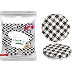 Sarkap Hijyenik Paketli Siyah Ekose 82 mm 10 Adet Kavanoz Kapağı
