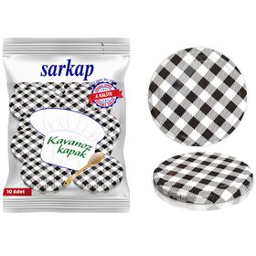 Sarkap Hijyenik Paketli Siyah Ekose 82 mm 10 Adet Kavanoz Kapağı