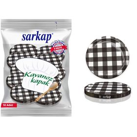 Sarkap Hijyenik Paketli Siyah Ekose 82 mm 10 Adet Kavanoz Kapağı