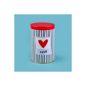 Sarkap Love 900 ml Yuvarlak Tekli Renkli Metal Kutu