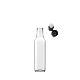 Sarkap Marasca 250 ml Akıtmalı Kapak Şeffaf Cam Şişe Yağdanlık