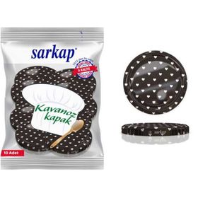 Sarkap Siyah Kalpli 10 Adet 82 mm Hijyenik Paketli Kavanoz Kapağı