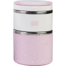 Saro 820 ml Pembe 2 Katlı Isı Yalıtımlı Termos Yemek Mama Kabı