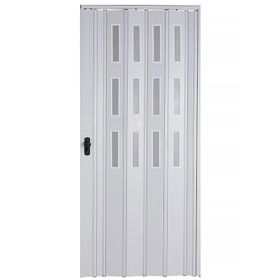 Sarpaş 132x223 Beyaz Camlı 12 mm Katlanır Pvc Akordiyon Kapı
