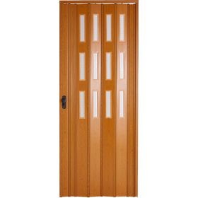 Sarpaş 147x190 Meşe Camlı 12 mm Katlanır Akordeon Pvc Kapı