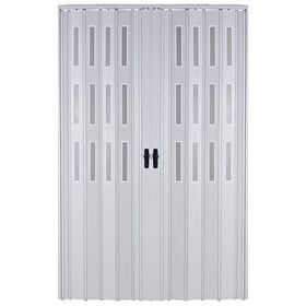 Sarpaş Beyaz Camlı Çift Açılım Katlanır Pvc 147x202 cm Akordiyon Kapı