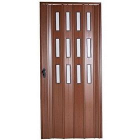 Sarpaş Ceviz Camlı 12 mm Katlanır Akordeon Pvc 117x186 cm Akordiyon Kapı