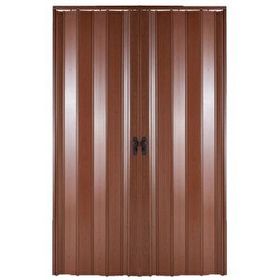 Sarpaş Ceviz Camsız Çift Açılım Katlanır Pvc 147x195 cm Akordiyon Kapı