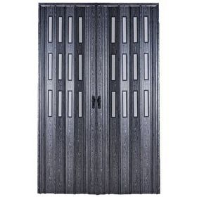Sarpaş Karaağaç Camlı Çift Açılım Katlanır Pvc 147x190 cm Akordiyon Kapı