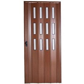 Sarpaş Karaağaç Camlı Çift Açılım Katlanır Pvc 147x192 cm Akordiyon Kapı