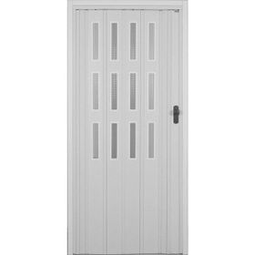 Sarpaş Katlanır Akordiyon Pvc Tek Kapı Camlı - 102 x 217 - Beyaz - 102 x 217 cm