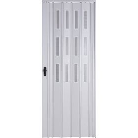 Sarpaş Katlanır Akordiyon Pvc Tek Kapı Camlı - 132 x 215 - Beyaz - 132 x 215 cm