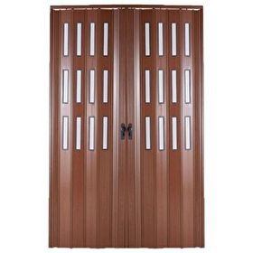 Sarpaş Katlanır Akordiyon Pvc Tek Kapı Camlı 147 x 221 cm Meşe