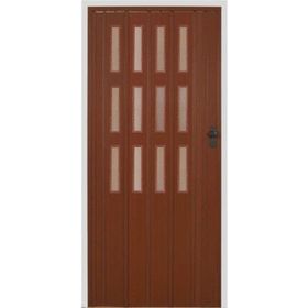 Sarpaş Katlanır Pvc Camlı Ceviz Tek 132x207 cm Akordiyon Kapı