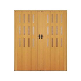 Sarpaş Katlanır Pvc Camlı Meşe Açık Kahverengi Çift 312x220 cm Akordiyon Kapı