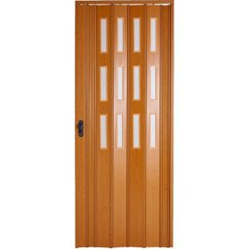 Sarpaş Meşe Camlı 12 mm Katlanır Akordeon Pvc 117x221 cm Akordiyon Kapı