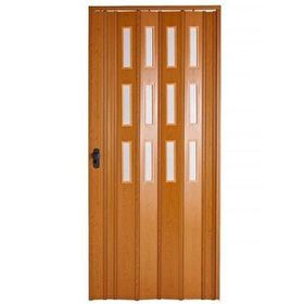 Sarpaş Meşe Camlı 12 mm Katlanır Akordeon Pvc 117x232 cm Akordiyon Kapı