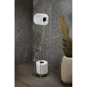 Sas Ayaklı Wc Kağıtlı Tuvalet Kagıtlığı Krom Kaplama Yedek Kağıt Hazneli