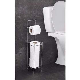 Sas Ayaklı Wc Kağıtlı Tuvalet Kagıtlığı Krom Kaplama Yedek Kağıt Hazneli
