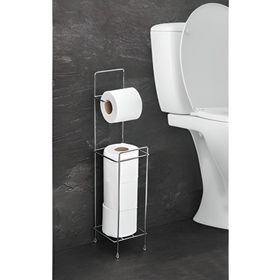 Sas Ayaklı Wc Kağıtlı Tuvalet Kagıtlığı Krom Kaplama Yedek Kağıt Hazneli