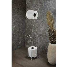 Sas Ayaklı Wc Kağıtlı Tuvalet Kagıtlığı Krom Kaplama Yedek Kağıt Hazneli