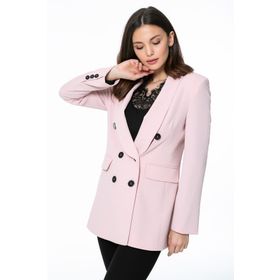 Sateen 9YCE115K142 Mavi Vatkalı Kruvaze Kadın Ceket